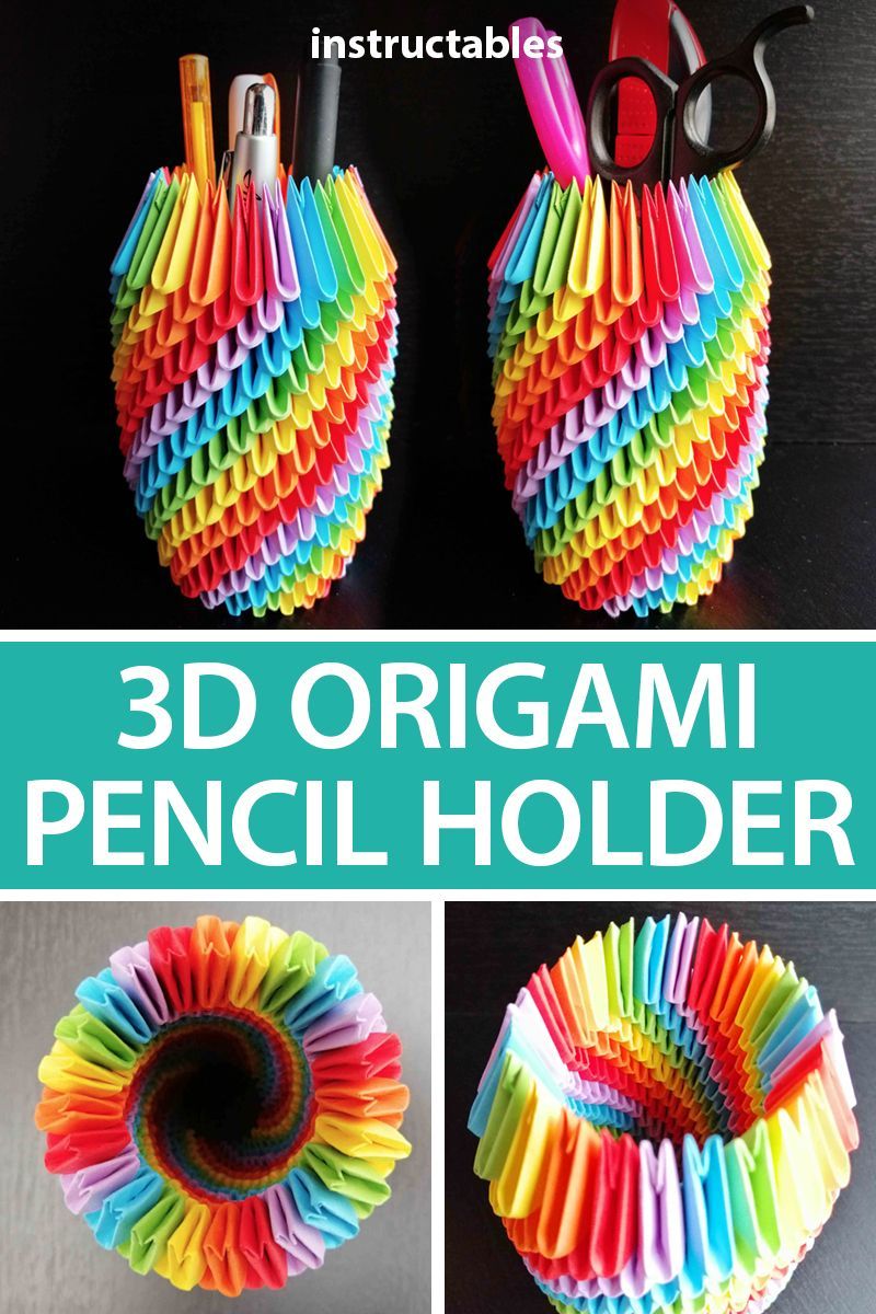 origami pencil holder instructions