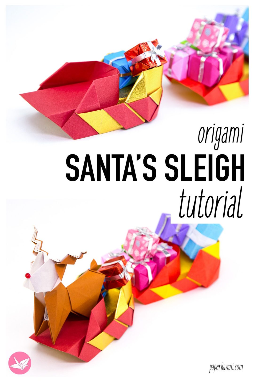 origami santa sleigh instructions