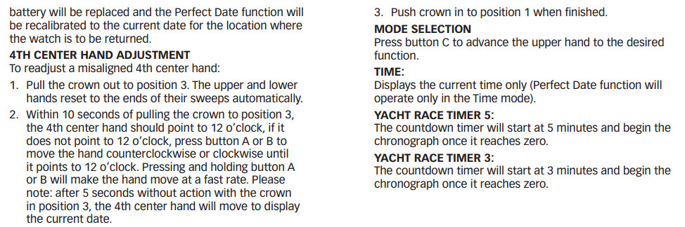 optimum time race sailing watch instructions
