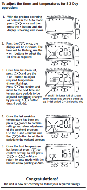 central heating thermostat instructions