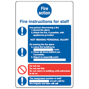 fire instructions for staff