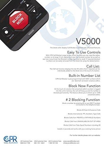 cpr v5000 call blocker instructions