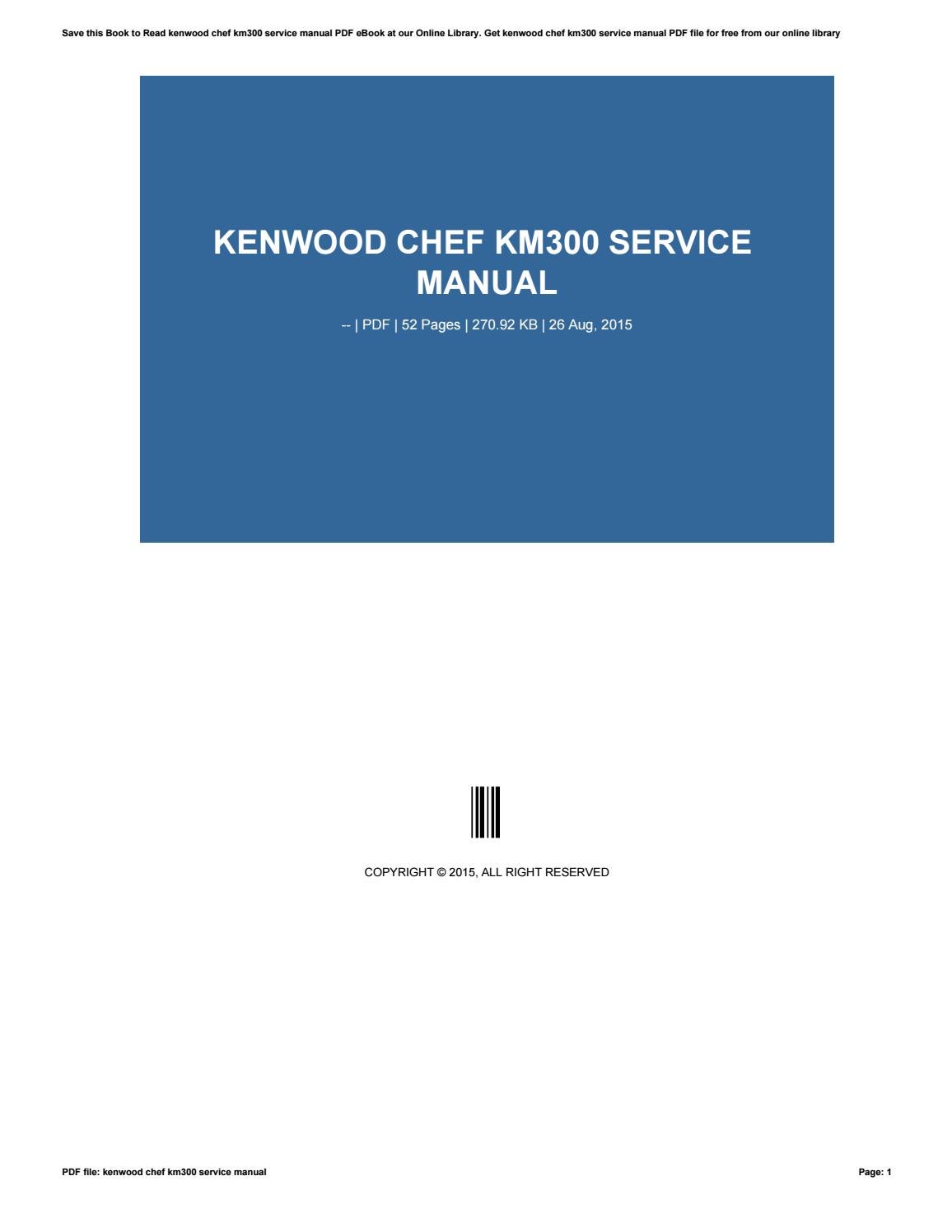 kenwood chef km300 instruction manual