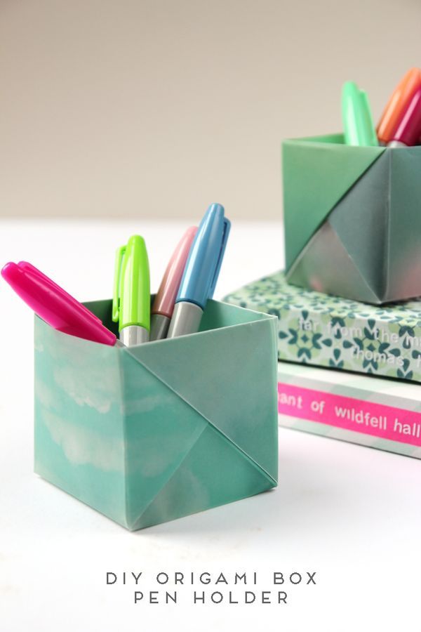 origami pencil holder instructions