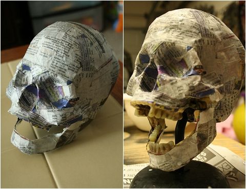 paper mache skull instructions